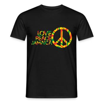 Paix Amour Jamaïque - T-shirt homme - noir - Devant - AI Model Male 178 light (178cm)