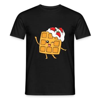 Waffle pancakes pancakes pancakes Sweet - Men's T-Shirt - black - Front - AI Model Male 178 light (178cm)