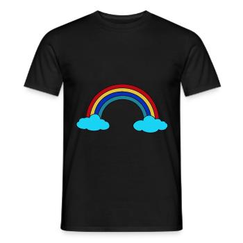 Rainbow clouds sky weather - Men's T-Shirt - black - Front - AI Model Male 178 light (178cm)
