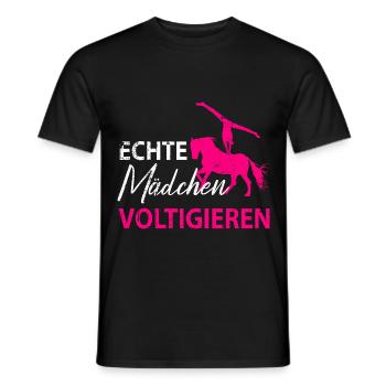 Pferde Pferd Voltigierer Voltigieren Volti Damen - Männer T-Shirt - Schwarz - Vorne - AI Model Male 178 light (178cm)