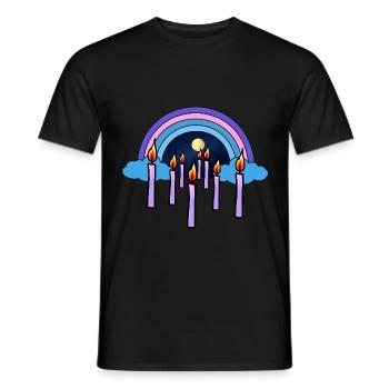 Bougies Ciel au-delà de la réincarnation arc-en-ciel - T-shirt homme - noir - Devant - AI Model Male 178 light (178cm)
