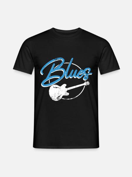 Blues Guitar Music Solo Band Gatunek Instrument - Mænd T-shirt - sort