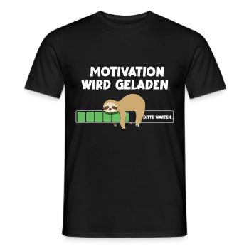 Motivation wird geladen Faultier Faultiermotiv - Männer T-Shirt - Schwarz - Vorne - AI Model Male 178 light (178cm)
