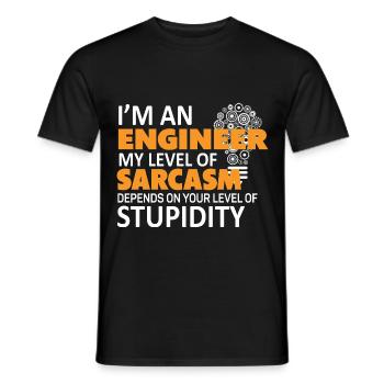 Engineer saying - Men's T-Shirt - black - Front - AI Model Male 178 light (178cm)