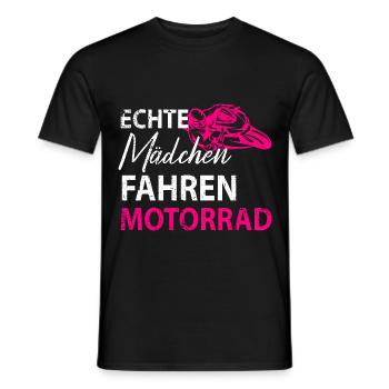 Motorrad Bikerin Motorradfahrerin Damen - Männer T-Shirt - Schwarz - Vorne - AI Model Male 178 light (178cm)
