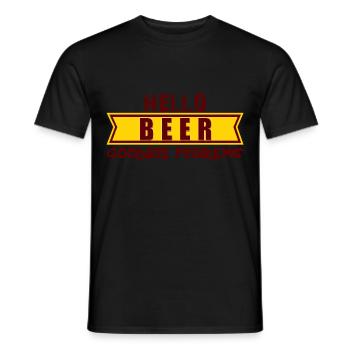 Hello BEER goodbye problems, hello beer bye Pro - Men's T-Shirt - black - Front - AI Model Male 178 light (178cm)