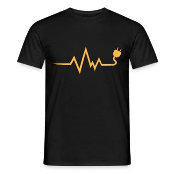 Elektriker Heartbeat Kabel - Männer T-Shirt - Schwarz - Vorne - AI Model Male 178 light (178cm)