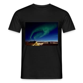 Aurora City Amazing Northern Lights Aurora City A - Men's T-Shirt - black - Front - AI Model Male 178 light (178cm)