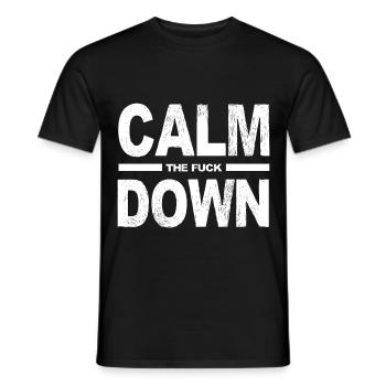 Relaxation and relaxation. Just Calm Down - Men's T-Shirt - black - Front - AI Model Male 178 light (178cm)