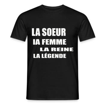 Soeur Femme Reine Légende Meilleure Soeur - T-shirt homme - noir - Devant - AI Model Male 178 light (178cm)