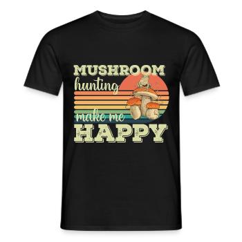 Mushroom pickers and mushroom friends - Men's T-Shirt - black - Front - AI Model Male 178 light (178cm)