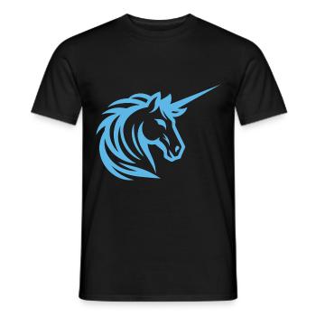 Blue Unicorn - Simple Design - Men's T-Shirt - black - Front - AI Model Male 178 light (178cm)
