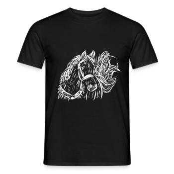 Pferd - Männer T-Shirt - Schwarz - Vorne - AI Model Male 178 light (178cm)