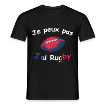 Je Peux Pas J'ai Rugby - Maillot De Joueur Rugby - T-shirt homme - noir - Devant - AI Model Male 178 light (178cm)