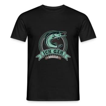 Fischen angeln Angler Angel Hobby - Männer T-Shirt - Schwarz - Vorne - AI Model Male 178 light (178cm)