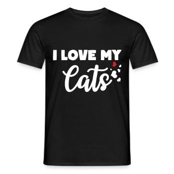I LOVE MY CATS Cat Owner Love - Men's T-Shirt - black - Front - AI Model Male 178 light (178cm)