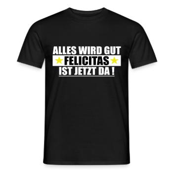Felicitas Nom Prénom Anniversaire - T-shirt homme - noir - Devant - AI Model Male 178 light (178cm)