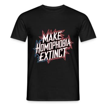 Make Homophobia Extinct 7 - Männer T-Shirt - Schwarz - Vorne - AI Model Male 178 light (178cm)