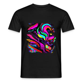 Neon Colors Colorful Creative Style Glow - Men's T-Shirt - black - Front - AI Model Male 178 light (178cm)