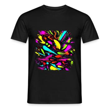Neon Style 80s Retro Party Color Glow - Men's T-Shirt - black - Front - AI Model Male 178 light (178cm)