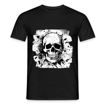 Totenkopf Heavy Metal Rocker Tattoo - Männer T-Shirt - Schwarz - Vorne - AI Model Male 178 light (178cm)