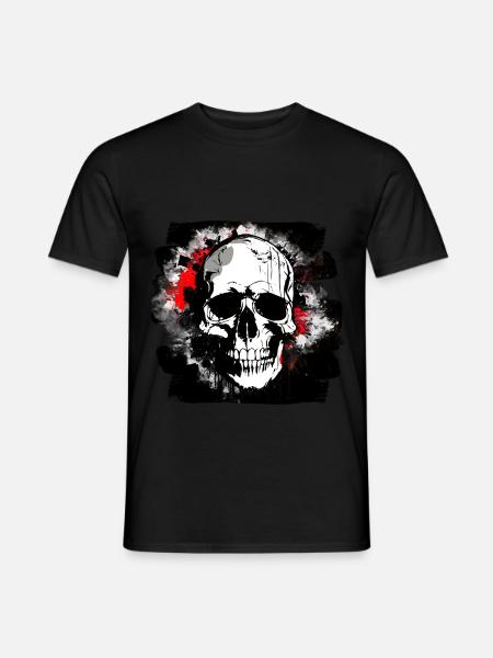 Skull Tattoo Heavy Metal Rocker - Men's T-Shirt - black