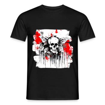 Skull Splash Trash Polka Tattoo - Men's T-Shirt - black - Front - AI Model Male 178 light (178cm)