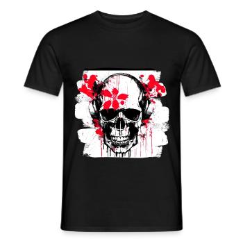 Skull Splash Trash Polka Tattoo - Men's T-Shirt - black - Front - AI Model Male 178 light (178cm)