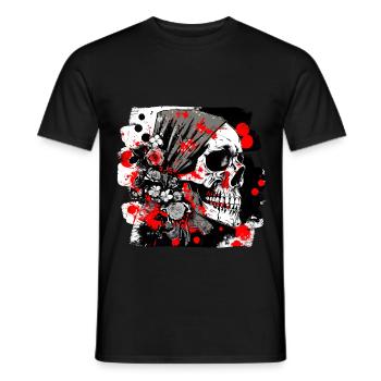 Skull Splash Trash Polka Tattoo - Men's T-Shirt - black - Front - AI Model Male 178 light (178cm)