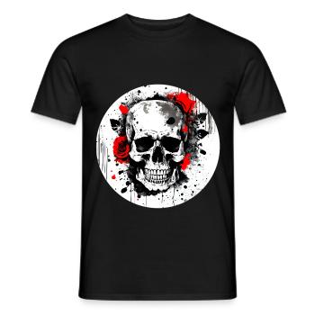 Totenschädel Tattoo Heavy Metal Rocker - Männer T-Shirt - Schwarz - Vorne - AI Model Male 178 light (178cm)