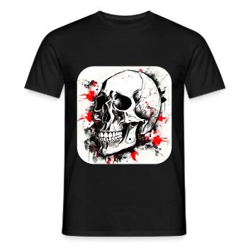 Skull Trash Polka Biker Culture - Men's T-Shirt - black - Front - AI Model Male 178 light (178cm)