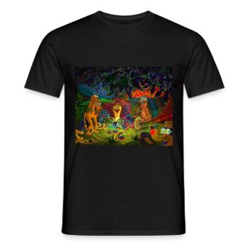 Mushroom party - Men's T-Shirt - black - Front - AI Model Male 178 light (178cm)