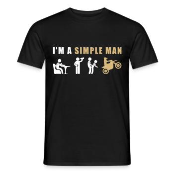 MOTOCROSS I’M A Simple Man - T-shirt homme - noir - Devant - AI Model Male 178 light (178cm)