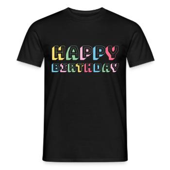 Happy Birthday Greeting Gift Idea - Men's T-Shirt - black - Front - AI Model Male 178 light (178cm)