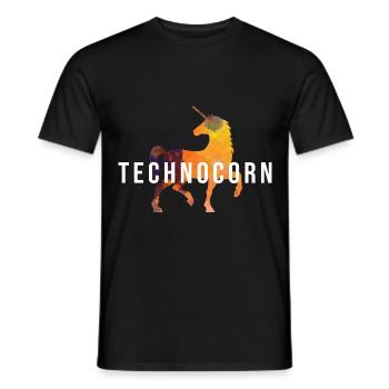 Technocorn Techno Festival Rave Raver Musik DJ EDM - Männer T-Shirt - Schwarz - Vorne - AI Model Male 178 light (178cm)