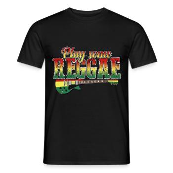 Jouer du reggae / guitare, musique, Jamaïque - T-shirt homme - noir - Devant - AI Model Male 178 light (178cm)