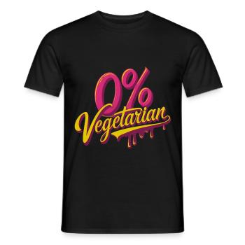 0% Vegetarian 10 - Männer T-Shirt - Schwarz - Vorne - AI Model Male 178 light (178cm)