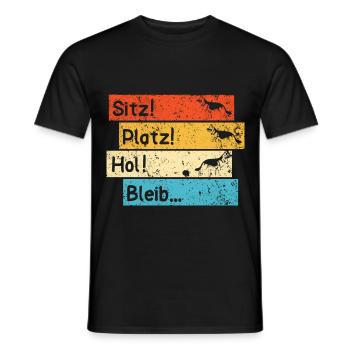 Sitz Platz Hol Bleib deutscher Schäferhund - Männer T-Shirt - Schwarz - Vorne - AI Model Male 178 light (178cm)