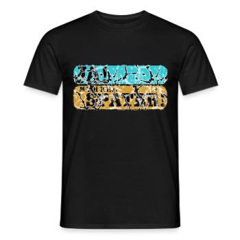 mach ich später turkis gelb - Männer T-Shirt - Schwarz - Vorne - AI Model Male 178 light (178cm)