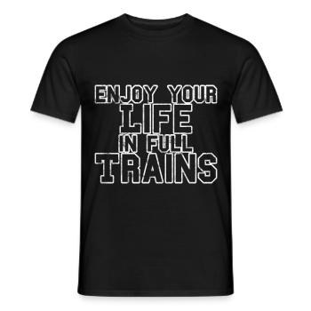 Lustiges Denglisch geniesse dein Leben in vollen Z - Männer T-Shirt - Schwarz - Vorne - AI Model Male 178 light (178cm)