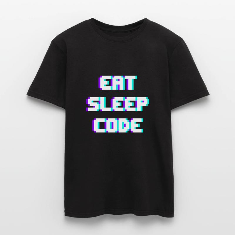 EAT SLEEP CODE Programmeur Coder Devise T-shirt homme