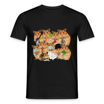 Hamsterbande Hamster Viele - Männer T-Shirt - Schwarz - Vorne - AI Model Male 178 light (178cm)