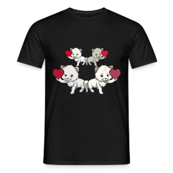 Katzen Geburtstagsgrüße Gratulieren Katzen Miau - Männer T-Shirt - Schwarz - Vorne - AI Model Male 178 light (178cm)