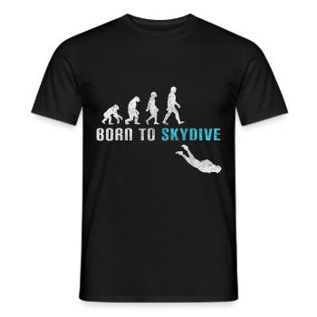Skydiving Jump - Men's T-Shirt - black - Front - AI Model Male 178 light (178cm)