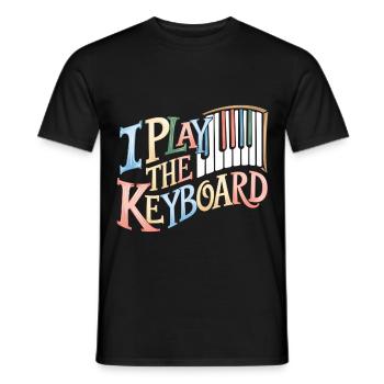 I Play The Keyboard 11 - Männer T-Shirt - Schwarz - Vorne - AI Model Male 178 light (178cm)