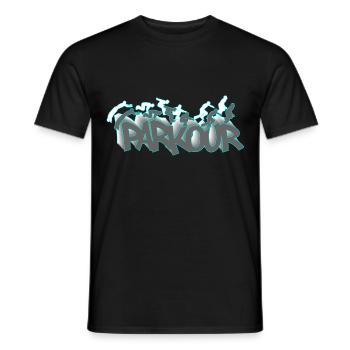 Parkour Hindernislauf Freerunning - Männer T-Shirt - Schwarz - Vorne - AI Model Male 178 light (178cm)