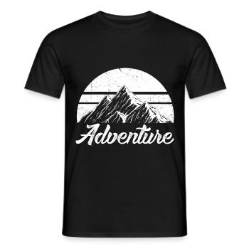 Aventure montagne randonnée alpinisme - T-shirt homme - noir - Devant - AI Model Male 178 light (178cm)