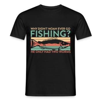 Why Didn't Noah Ever Go Fishing He Had Two Worms - Men's T-Shirt - black - Front - AI Model Male 178 light (178cm)