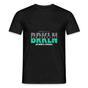Brooklyn Urban Style - Männer T-Shirt - Schwarz - Vorne - AI Model Male 178 light (178cm)