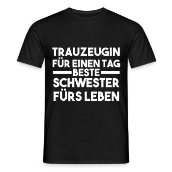 Schwester Trauzeugin - Männer T-Shirt - Schwarz - Vorne - AI Model Male 178 light (178cm)